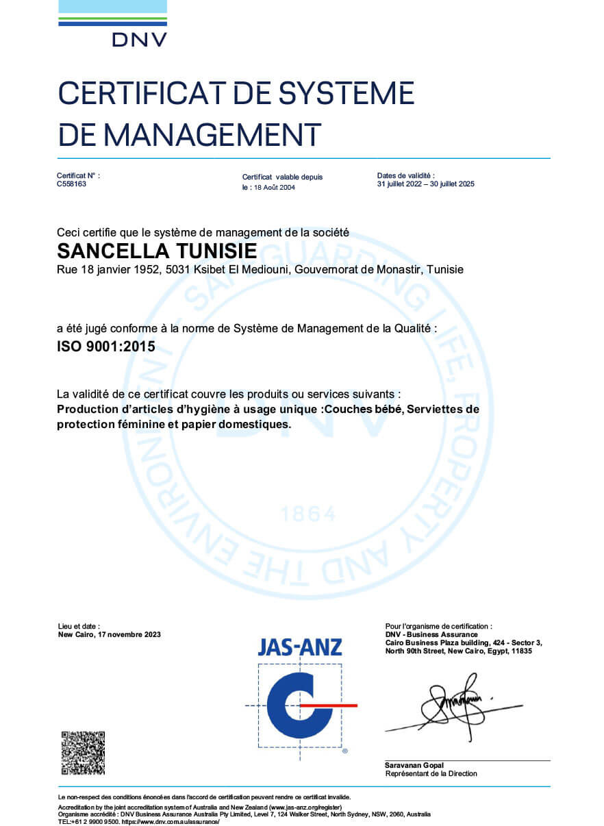 Certificat iso 9001